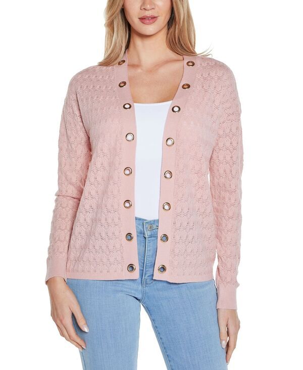 ベルディーニ レディース アウター ニット・セーター カーディガン Belldini Womens Pointelle and Grommet Open Cardigan Sweater Smokey 22,980円