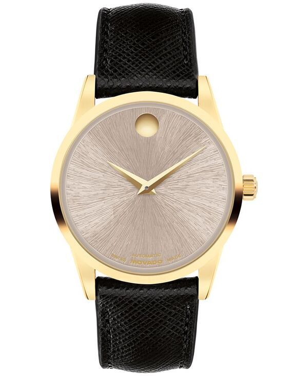 モバド レディース アクセサリー 腕時計 レザー Movado Womens Museum Classic Swiss Automatic Black Leather Watch 33mm Black
