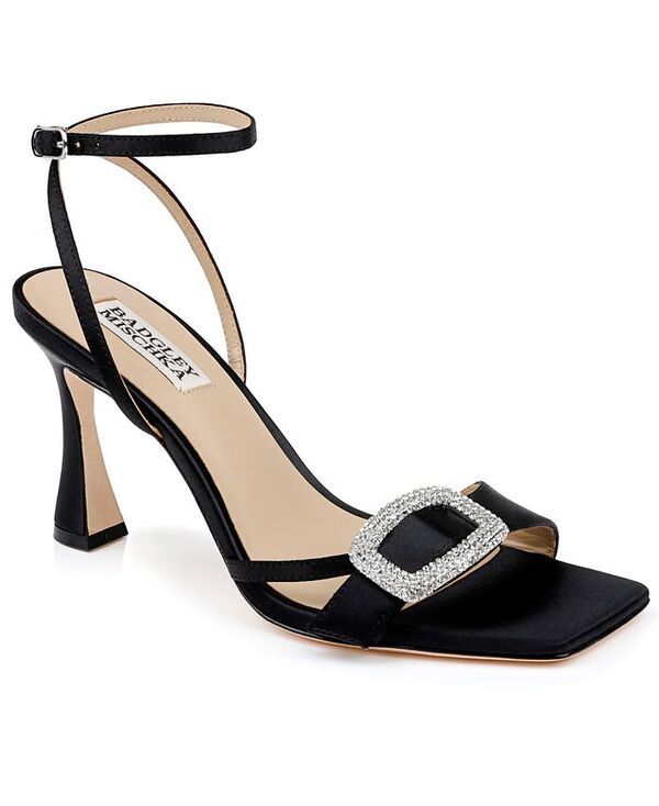 バッジェリーミシュカ レディース シューズ サンダル Badgley Mischka Womens Judith Square Toe Evening Sandals Black Satin ブラック
