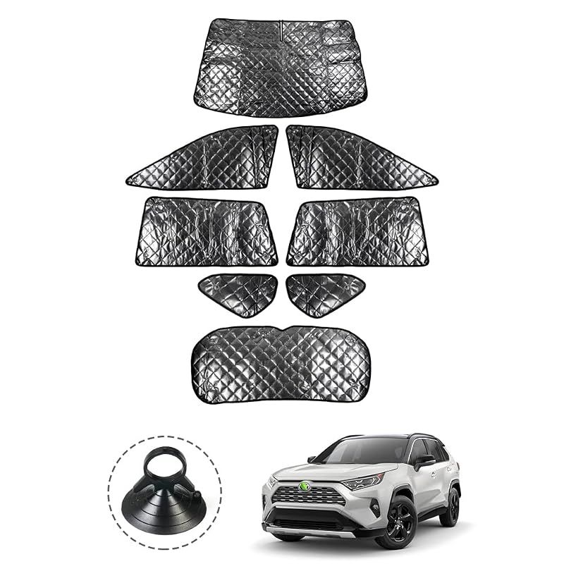 Cartist 新型RAV4 50系 に適用 サンシェード フルセット マルチサンシェード 遮光シェード カーテン 5層構造 車中泊 ブラックメッシュサンシェード RAV4 MXAA5 AXAH5型 車種専用 プライバシー保護 暑さ対策 車用 仮眠 UVカット
