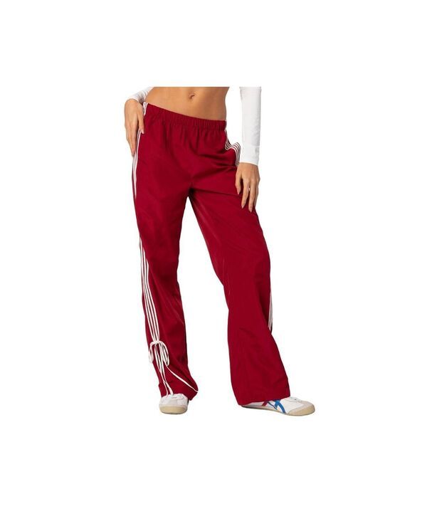 アディクテッド レディース ボトムス カジュアルパンツ トラックパンツ Edikted Womens Remy ribbon track pants Red レッド