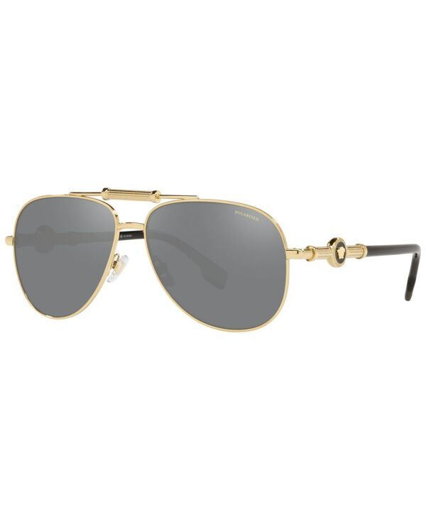 ヴェルサーチ レディース アクセサリー サングラス・アイウェア Versace Unisex Polarized Sunglasses VE2236 GoldTone ゴールド