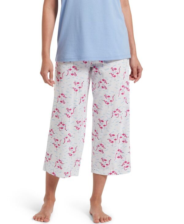 ヒュー レディース アンダーウェア ナイトウェア プリント キャップ ニット Hue Womensleepwell Printed Knit Capri Pajama Pant Made with T