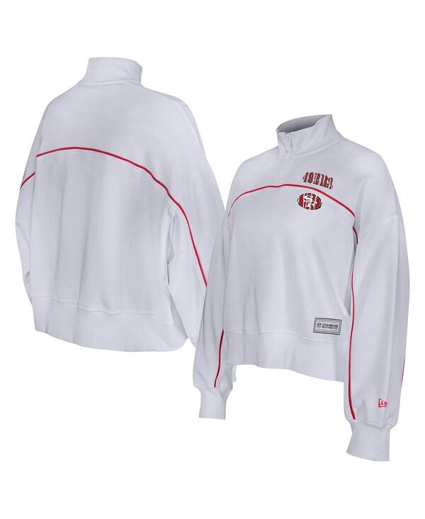 ニューエラ レディース アウター パーカー・スウェット シャツ New Era Womens White San Francisco 49ers Functional Fandom QuarterZi