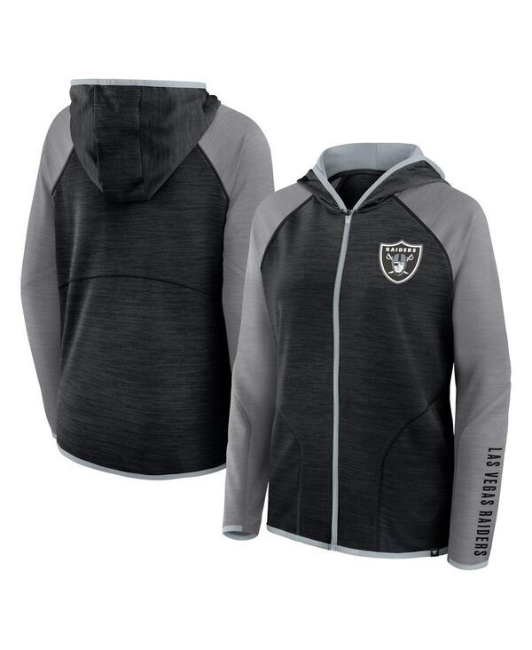 ファナティクス レディース アウター パーカー・スウェット Fanatics Womens BlackGray Las Vegas Raiders Redzonend Around Pass Ragl