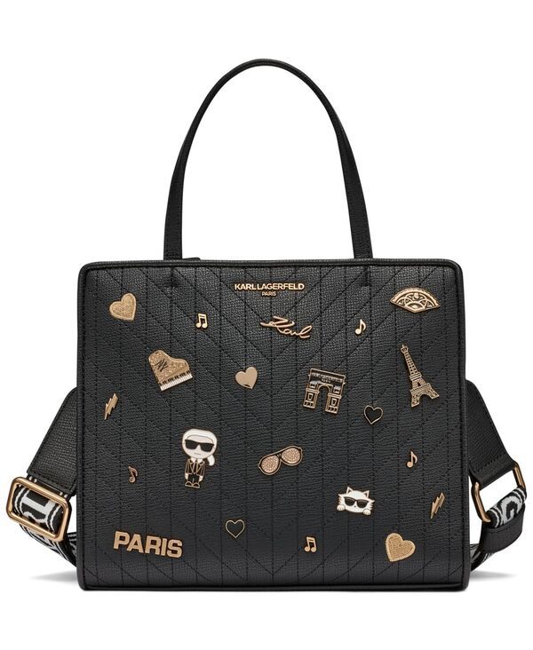 カール ラガーフェルド レディース バッグ KARLAGERFELD PARIS Maybelle Satchel Bag BlackGold ブラック