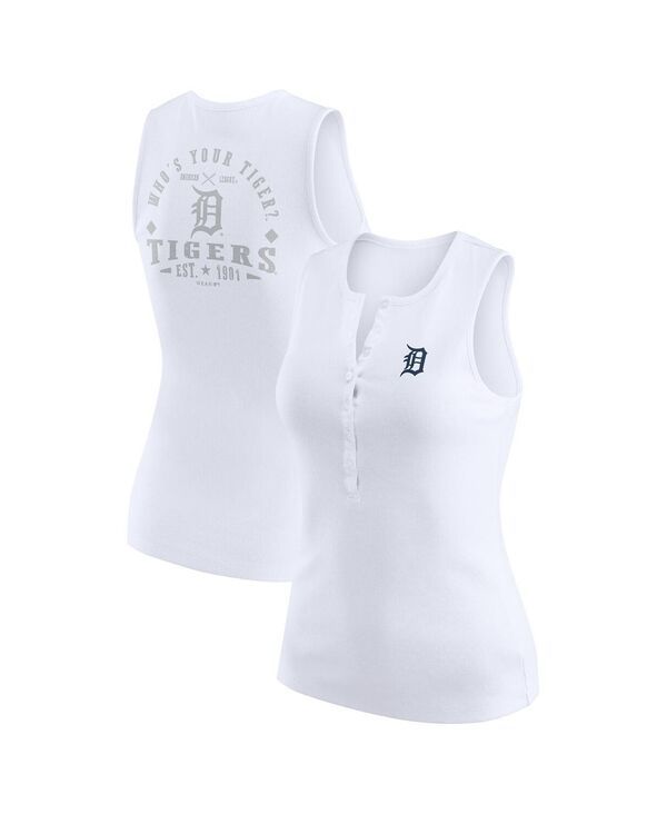 ウェア バイ エリン アンドルーズ レディース トップス タンクトップ ニット WEAR by Erin Andrews Womens White Detroitigers RibKnit Henle