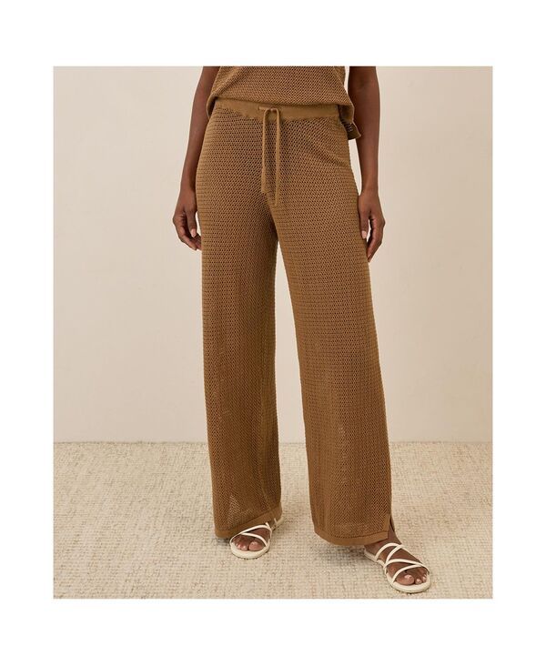 パクト レディース ボトムス カジュアルパンツ ニット Pact Womens Beachside Crochet Knit Pant Brown sugar ブラウン