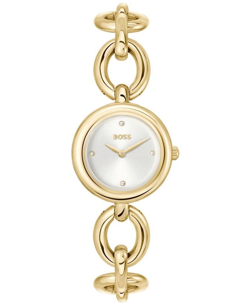 ヒューゴボス レディース アクセサリー 腕時計 Tシャツ Hugo Boss Womens Live Quartz Slim Ionic Plated Thin GoldTone StainlessS