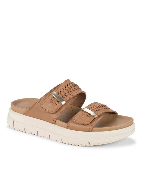 ベアトラップス レディース シューズ サンダル Baretraps Womens Origins Haliah Slide SlipOn Sandals Tan Leather タン