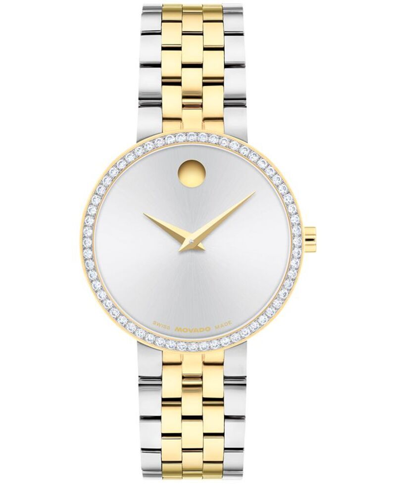 モバド レディース アクセサリー 腕時計 Tシャツ Movado Womens Museum Classic Swiss Quartz StainlessSteel Light Yellow PVD