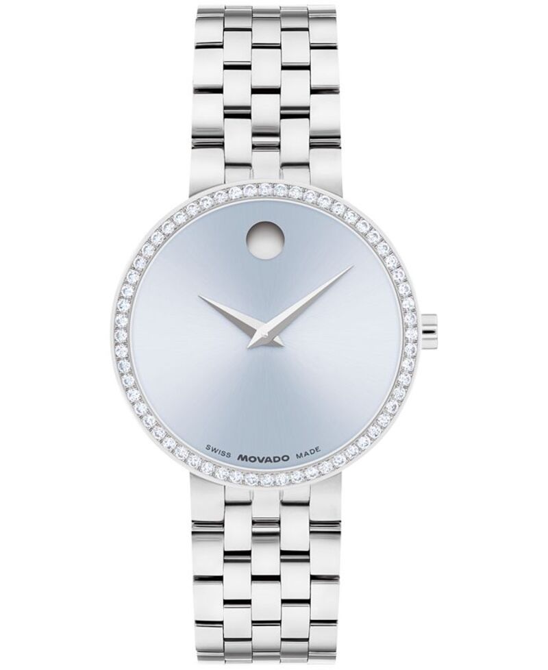モバド レディース アクセサリー 腕時計 Tシャツ Movado Womens Museum Classic Swiss Quartz StainlessSteel Watch 295mm Silve