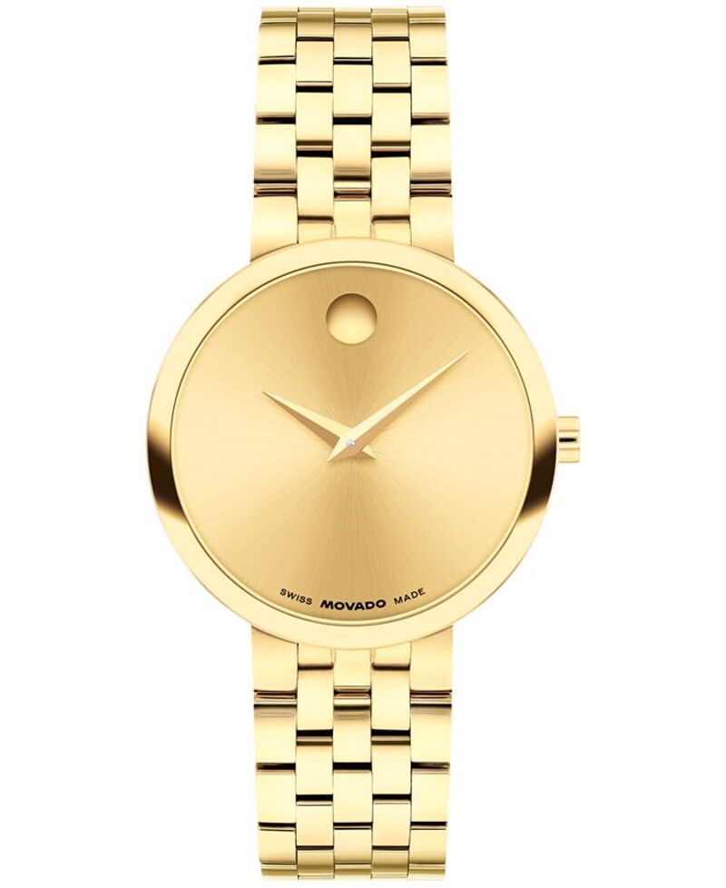 モバド レディース アクセサリー 腕時計 Movado Womens Museum Classic Swiss Quartz Light Yellow PVD Watch 295mm GoldTone