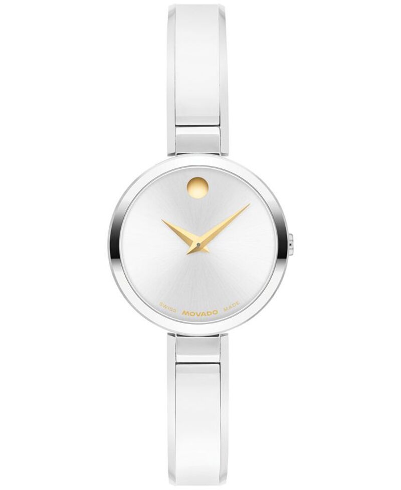 モバド レディース アクセサリー 腕時計 Tシャツ Movado Womens Moda Swiss Quartz StainlessSteel Watch 24mm SilverTone シルバー