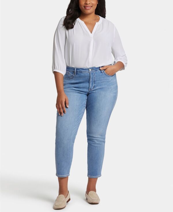 エヌワイディージェイ レディース ボトムス デニムパンツ プラスサイズ アンクル ジーンズ NYDJ Plusize Stella Tapered Ankle Jeans Crescent Shore