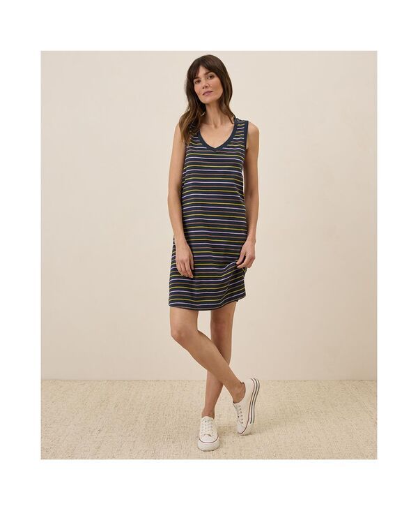 パクト レディース トップス ワンピース A ライン コットン Pact Womens Organicotton Softspun ALine Tank Dress La jolla stripe ス