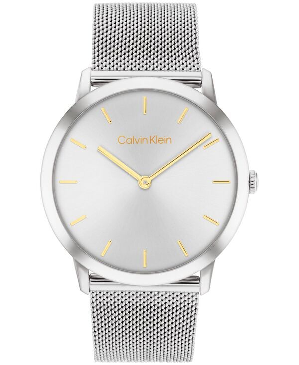 カルバンクライン レディース アクセサリー 腕時計 メッシュ Tシャツ Calvin Klein Womens Exceptional SilverTone Stainlessteel Mesh Br