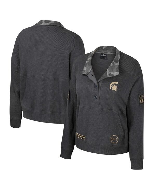 コロシアム レディース アウター パーカー・スウェット シャツ Colosseum Womens Heather Charcoal Michigan State Spartans OHT Milita