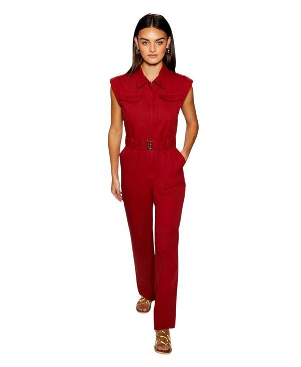 ウエアハウス レディース ボトムス カジュアルパンツ ジャンプスーツ Warehouse Womens Runway Utility Jumpsuit Red レッド