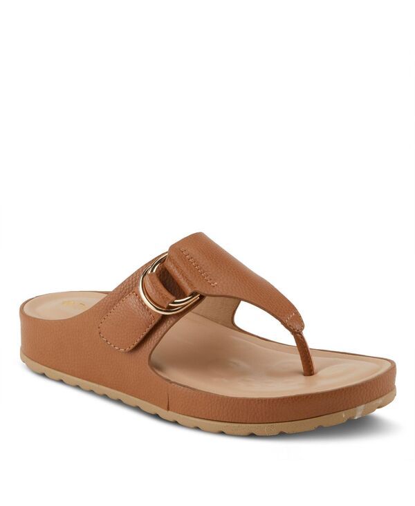 パトリシア レディース シューズ サンダル Patrizia Womens ROZETA Toe Thong Sandals with Gold Buckle and Comfort Footbed