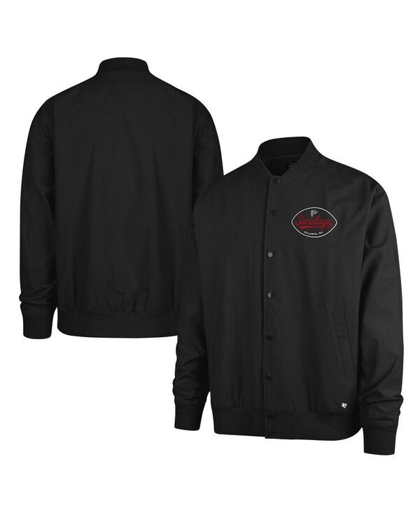 47 ブランド レディース アウター ジャケット・ブルゾン 47 Brand 47 Brand Mens Black Atlanta Falconsundays Euro Step Twill Ful