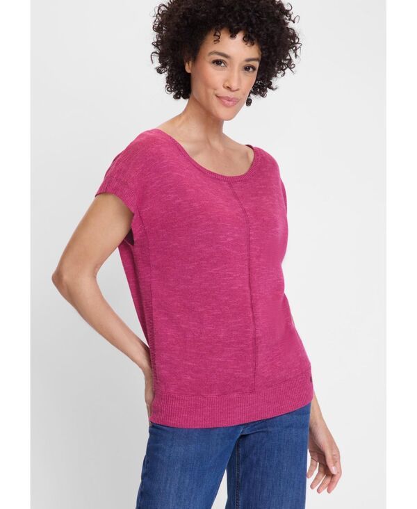 オルセン レディース アウター ニット・セーター ノースリーブ Olsen Womensleeveless Boat Neck Dolman Pullover Violet バイオレット