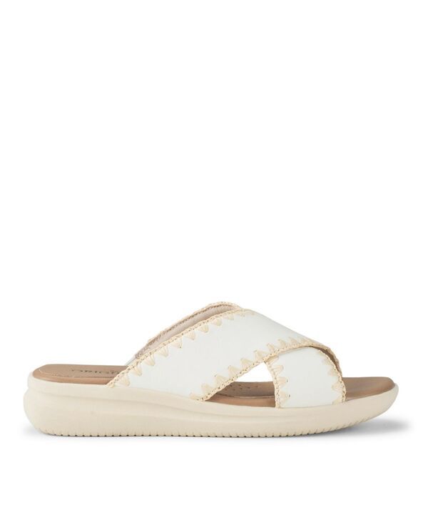 ベアトラップス レディース シューズ サンダル Baretraps Womens Origins Dolinda Slide SlipOn Sandals Off White Leather オフホワ
