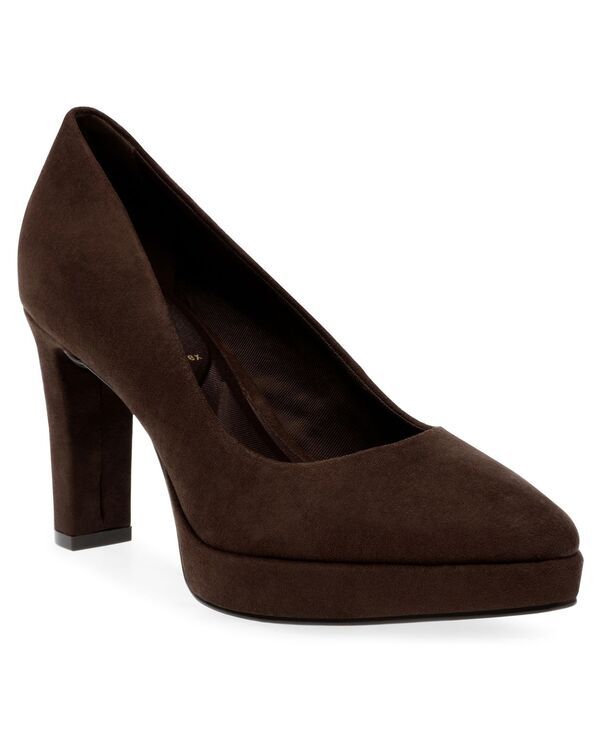 アンクライン レディース シューズ パンプス プラットフォーム Anne Klein Womens Jael Platform Dress Pumps Dark Brown Microsuede ブラ