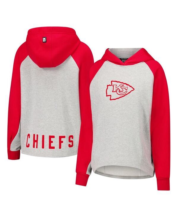 ダナ キャラン ニューヨーク レディース アウター パーカー・スウェット クロップド DKNY Womens GrayRed Kansas City Chiefs Joy Cropped Raglan