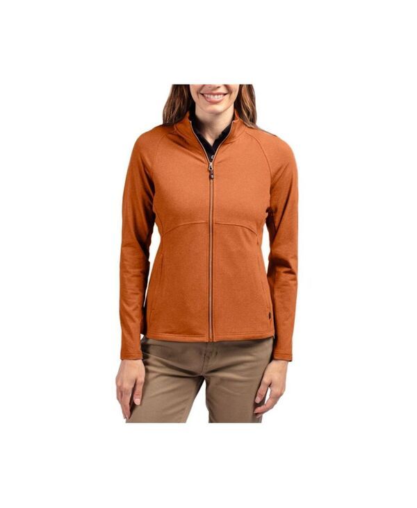 カッターアンドバック レディース アウター ジャケット・ブルゾン ニット Cutter Buck Womens Adapt Knit Heather Long Sleeve Full Zip Texa