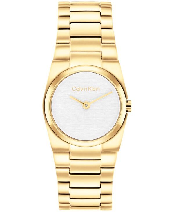 カルバンクライン レディース アクセサリー 腕時計 Tシャツ Calvin Klein Womens Gold Tone Stainless Steel Bracelet Watch 26mm Gol