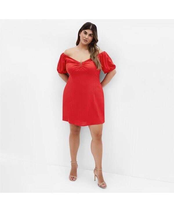 シティーシック レディース トップス ワンピース プラスサイズ CITY CHIC Plus Size Macey Dress Red レッド