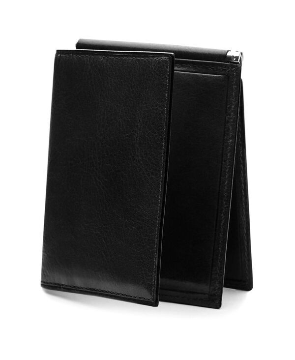 ボスカ メンズ アクセサリー 財布 レザー Bosca Mens Leather Money Clip with pocket Black ブラック
