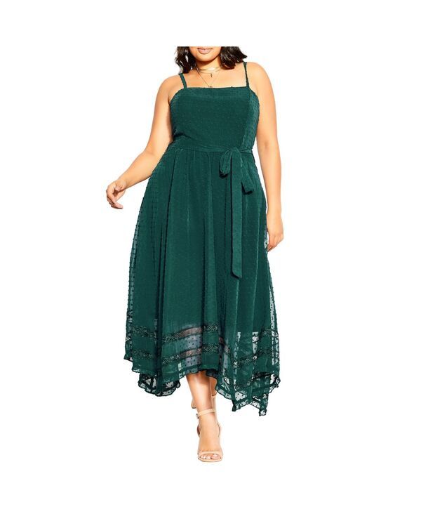 シティーシック レディース トップス ワンピース CITY CHIC Womens Flirty Nature Dress Jade