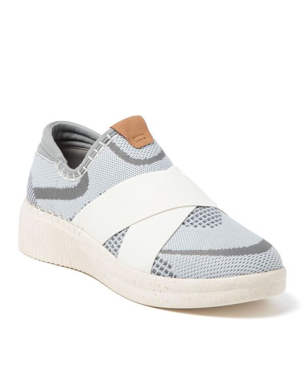 ディアフォームズ レディース シューズ スニーカー ニット Dearfoams Womens Livie X Strap Knit Trainer Sneaker Light grey グレー