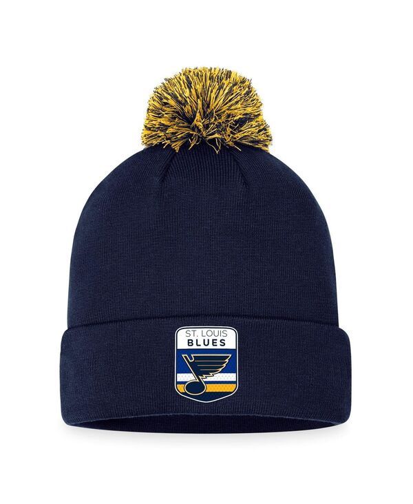 ファナティクス メンズ アクセサリー 帽子 ニット Fanatics Mens Navy St Louis Blues 2023 NHL Draft Cuffed Knit Hat with Pom