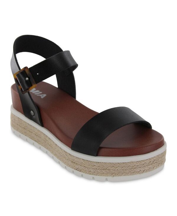 ミア レディース シューズ サンダル MIA Womens Kiera Flatform Sandals Black Bona ブラック
