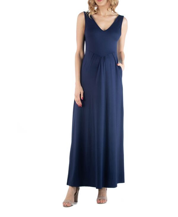 24 セブンコンフォート レディース トップス ワンピース ノースリーブ マタニティ マキシ 24seven Comfort Apparel Maxi Maternity Sleeveless Dre