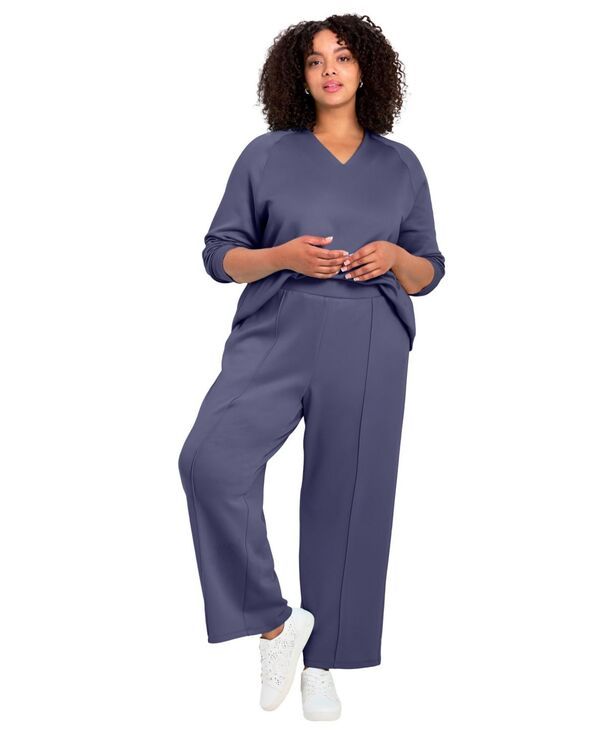 アベニュー レディース ボトムス カジュアルパンツ ワイドレッグ AVENUE Womenseamed Wide Leg Pant Deep dusk