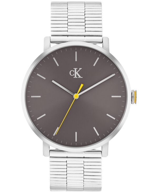 カルバンクライン メンズ アクセサリー 腕時計 メッシュ Tシャツ Calvin Klein Mens Real Silver Tone Stainlessteel Mesh Bracelet Wat