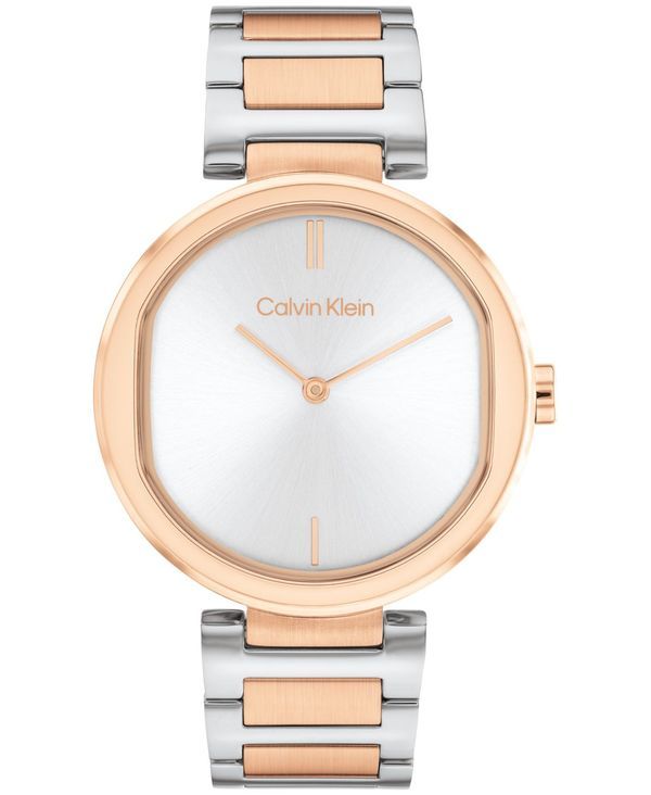 カルバンクライン レディース アクセサリー 腕時計 Tシャツ Calvin Klein Womens 2Hand TwoTone Stainless Steel Bracelet Watch 36mm