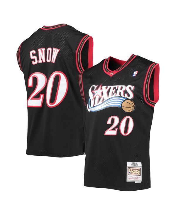ミッチェルネス メンズ トップス シャツ ジャージー Mitchell Ness Mens Eric Snow Black Philadelphia 76ers 200001 Hardwood Cla