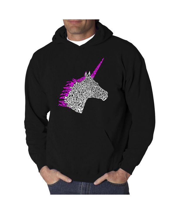 エルエーポップアート メンズ アウター パーカー・スウェット スウェット シャツ LA Pop Art Mens Word Art Hooded Sweatshirt Unicorn Black ブラ 12,030円