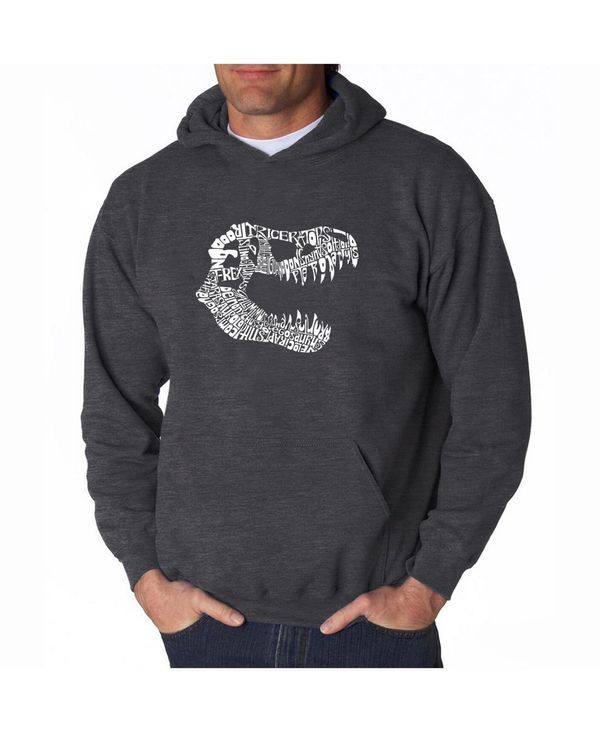 エルエーポップアート メンズ アウター パーカー・スウェット パーカー LA Pop Art Mens Word Art Hoodie TRex Skull Dark Gray グレー