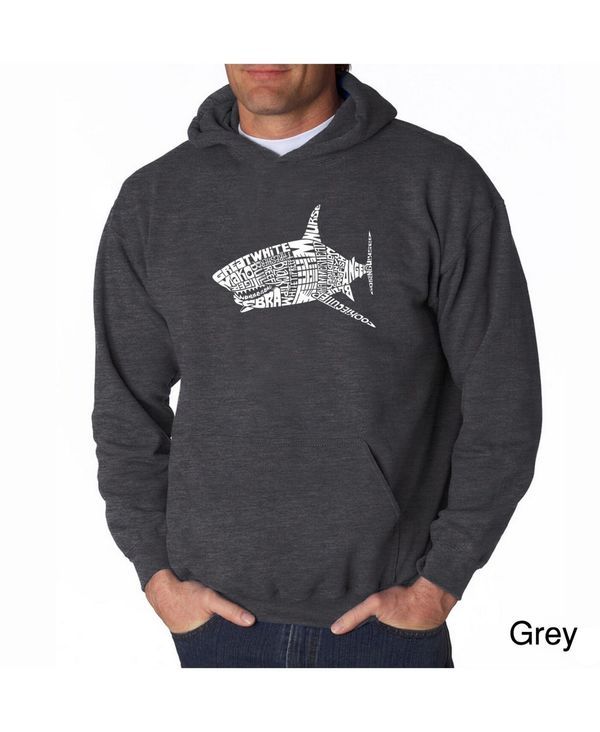 エルエーポップアート メンズ アウター パーカー・スウェット パーカー LA Pop Art Mens Word Art Hoodie Shark Species Dark Gray グレー