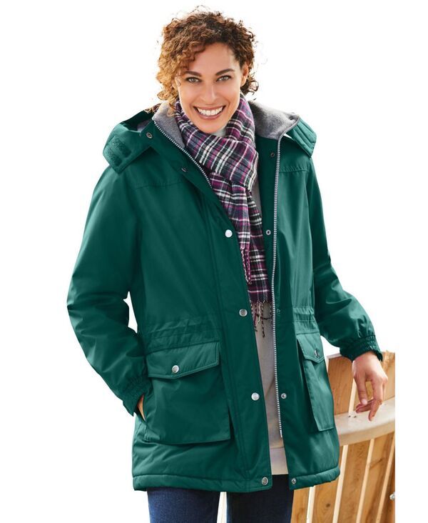 ウーマン ウィズイン レディース アウター ジャケット・ブルゾン パーカー Woman Within Womens Within Microfiber Parka Emerald green グリーン
