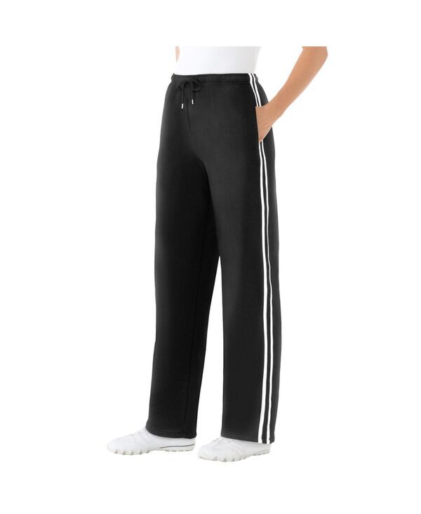 ウーマン ウィズイン レディース ボトムス カジュアルパンツ プラスサイズ フリース Woman Within Plus Size Better Fleece Side Stripe Sweatpan