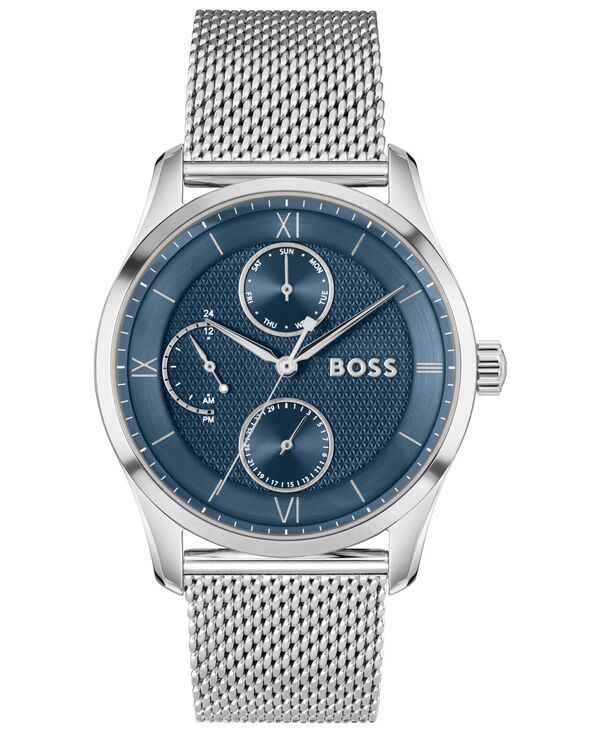ヒューゴボス メンズ アクセサリー 腕時計 Tシャツ Hugo Boss Mens Principle Master Quartz Multifunction Stainless Steel Watc