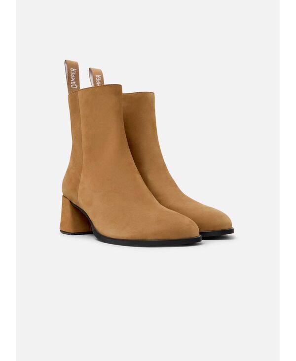 カンペール レディース シューズ ブーツ・レインブーツ レザー Camper Kora Leather Zip Bootie Medium brown ブラウン