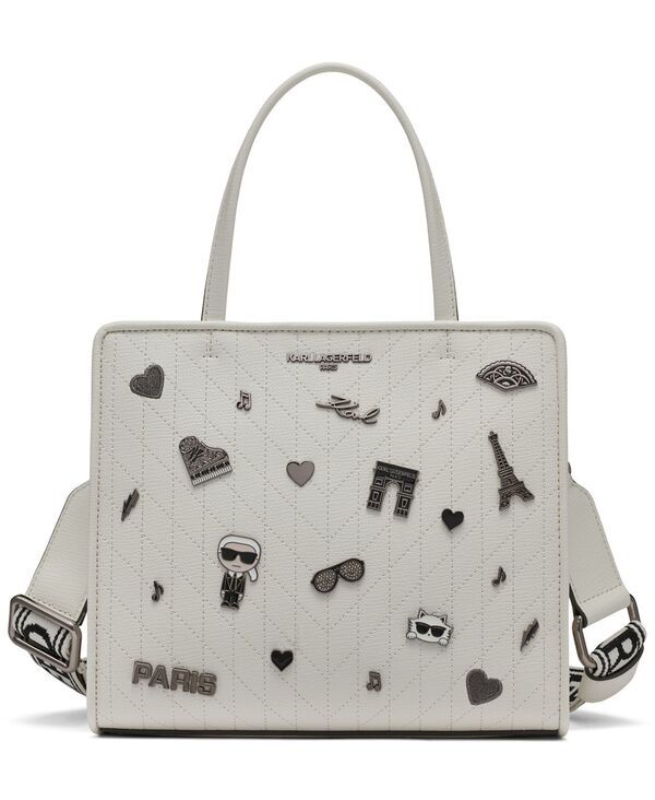 カール ラガーフェルド レディース バッグ ハンドバッグ KARL LAGERFELD PARIS Maybelle Satchel Winter WhiteSilver ホワイト